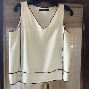 Zara Basic off-white with black trim. Size S